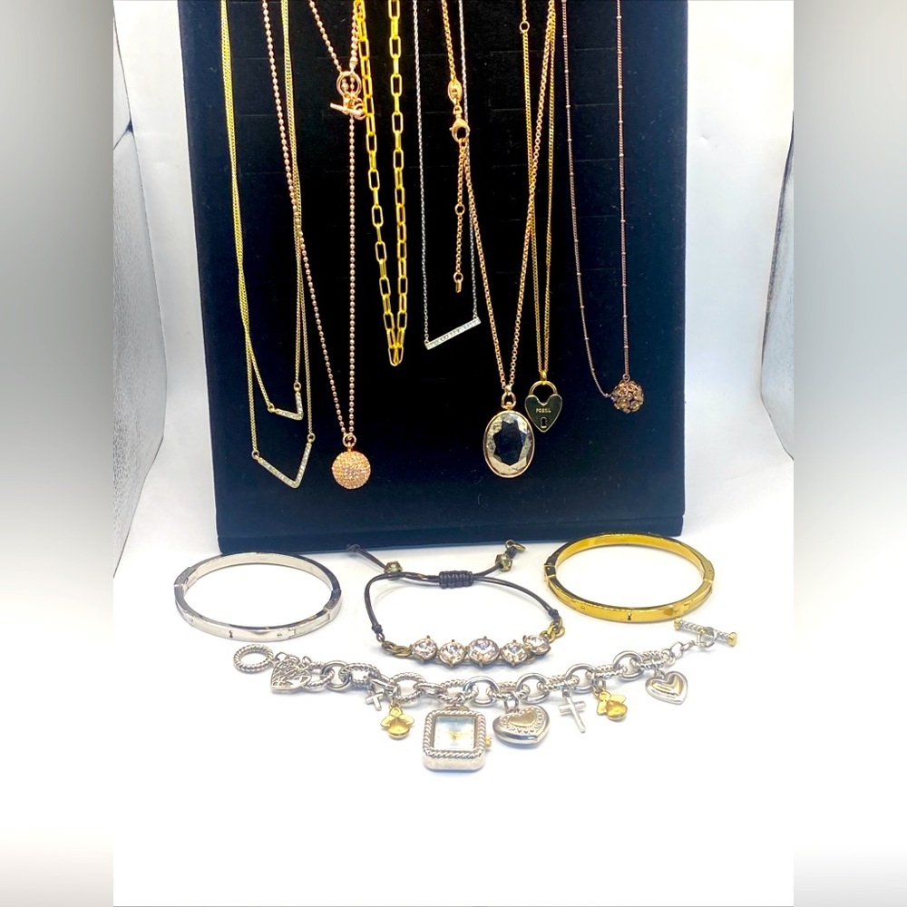 Jewelry Lot, Gold & Silver Tone Victoria S, Madewell, MK, Fossil, Vivani#526